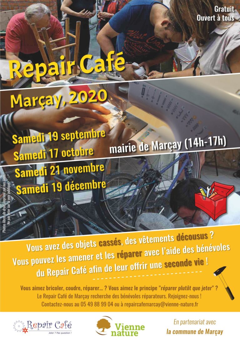 Affiche Repair Café Marçay 2e semestre 2020