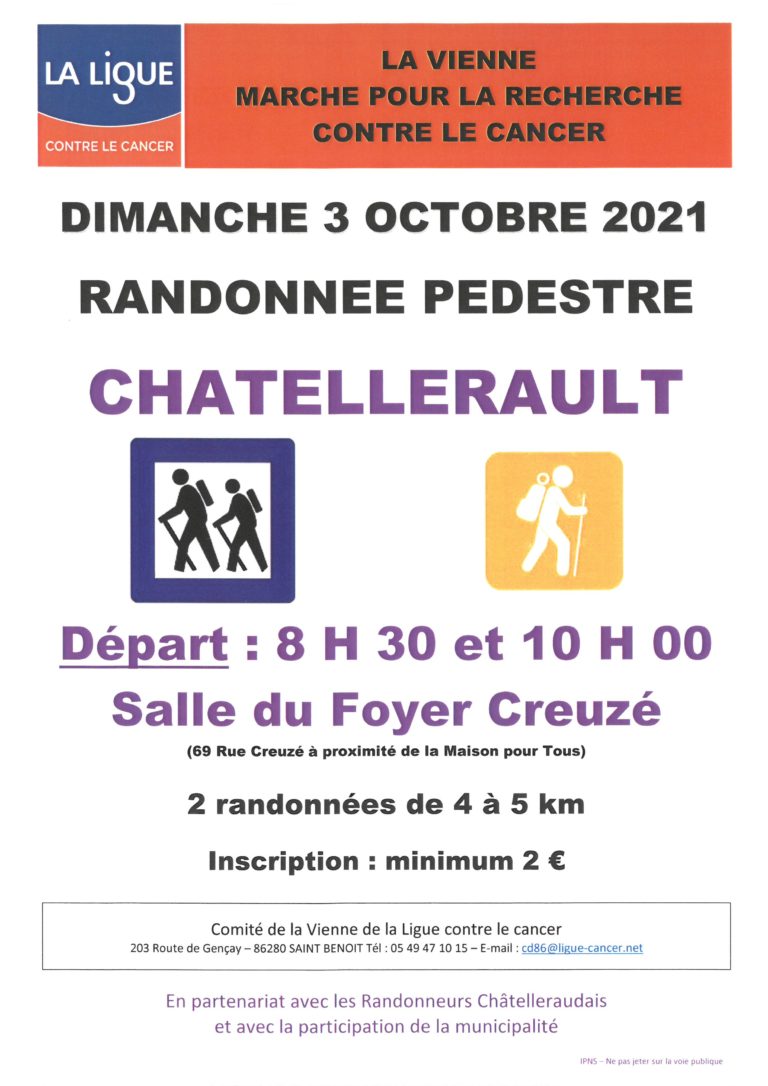 Randonnée - dimanche 3 octobre - Chatellerault