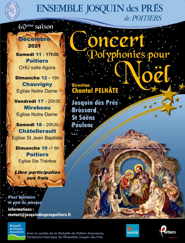 Ensemble Josquin des Prés - Affiche concert de Noel 2021